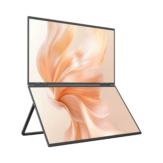 Delta Mega - Monitor de computadora apilado de pantalla dual de 23,8 pulgadas y 100 Hz con parlantes