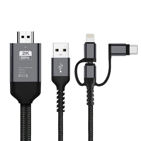UCable - Cable HDMI a Lightning Adaptador de duplicación de pantalla 3 en 1 horizontal y vertical